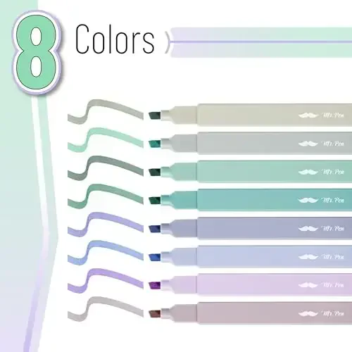 Mr. Pen- Aesthetic Highlighters, 8 pcs, Chisel Tip, Pastel Colors, Cute Highlighters Assorted Colors, Back to School Supplies - MR. PEN (1)