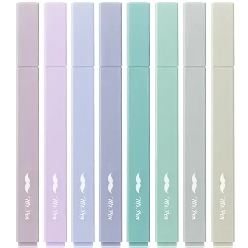 Mr. Pen- Aesthetic Highlighters, 8 pcs, Chisel Tip, Pastel Colors, Cute Highlighters Assorted Colors, Back to School Supplies - MR. PEN