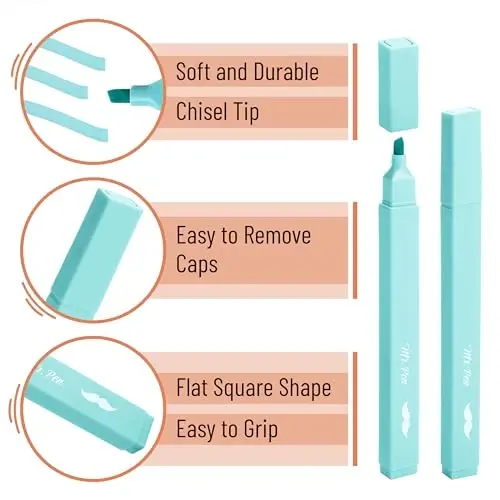 Mr. Pen- Aesthetic Highlighters, 8 pcs, Chisel Tip, Pastel Colors, Cute Highlighters Assorted Colors - 3
