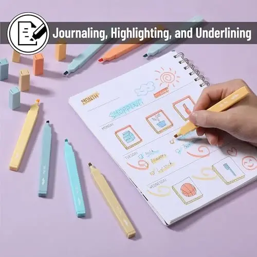 Mr. Pen- Aesthetic Highlighters, 8 pcs, Chisel Tip, Pastel Colors, Cute Highlighters Assorted Colors - 5