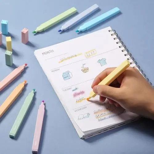 Mr. Pen- Aesthetic Highlighters, 8 pcs, Chisel Tip, Pastel Colors, Cute Highlighters Assorted Colors (Pack of 2) - 5