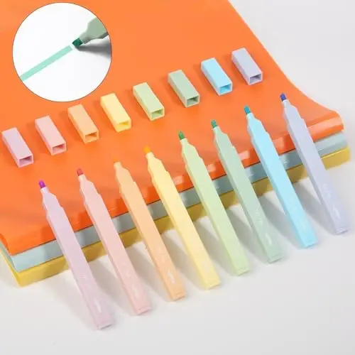 Mr. Pen- Aesthetic Highlighters, 8 pcs, Chisel Tip, Pastel Colors, Cute Highlighters Assorted Colors (Pack of 2) - 6