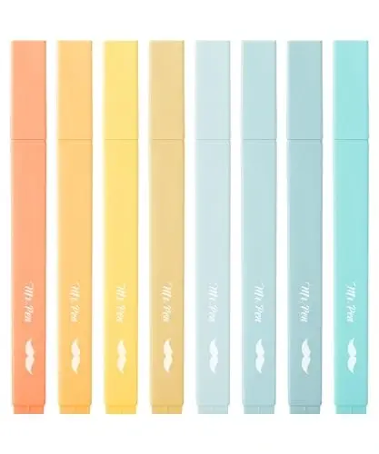 Mr. Pen- Aesthetic Highlighters, 8 pcs, Chisel Tip, Pastel Colors, Cute Highlighters Assorted Colors - 1