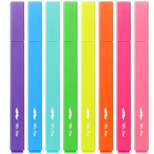 Mr. Pen- Aesthetic Highlighters, 8 pcs, Chisel Tip, Vibrant Colors, Cute Highlighters Assorted Colors, Back to School Supplies 