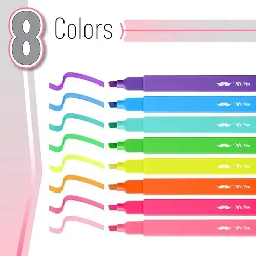 Mr. Pen- Aesthetic Highlighters, 8 pcs, Chisel Tip, Vibrant Colors, Cute Highlighters Assorted Colors, Back to School Supplies - 2