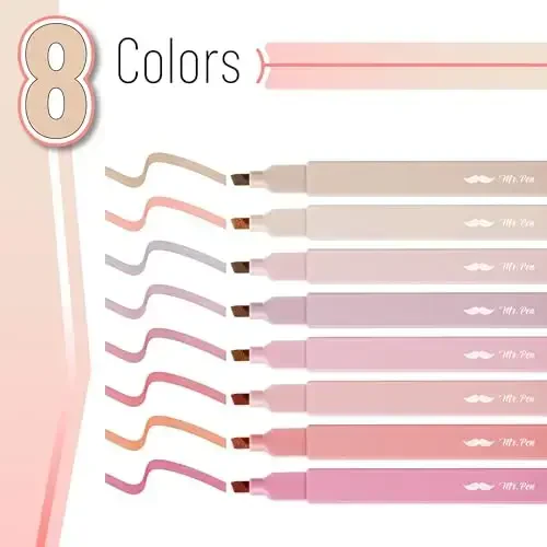 Mr. Pen- Aesthetic Highlighters, 8 pcs, Chisel Tip, Vintage Colors, No Bleed Bible Highlighter Pastel, Highlighters Assorted Colors - 2