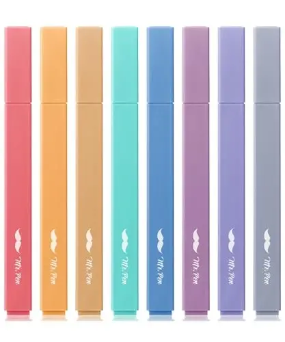 Mr. Pen- Aesthetic Highlighters, 8 pcs, Jewel Tones, Chisel Tip, Cute Highlighters Assorted Colors 
