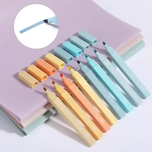 Mr. Pen - Эстетические текстовыделители, 8 шт., скошенный наконечник, пастельные цвета, милые текстовыделители разных цветов - 6