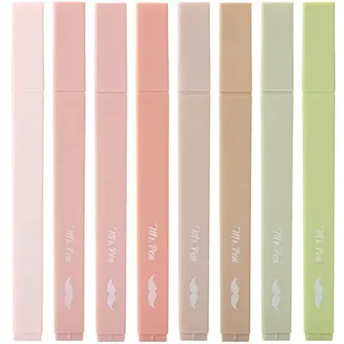 Mr. Pen- Aesthetic Highlighters, 8 pcs, Chisel Tip, Boho Colors, No Bleed Bible Highlighter Pastel, Assorted Colors, Cute - 1