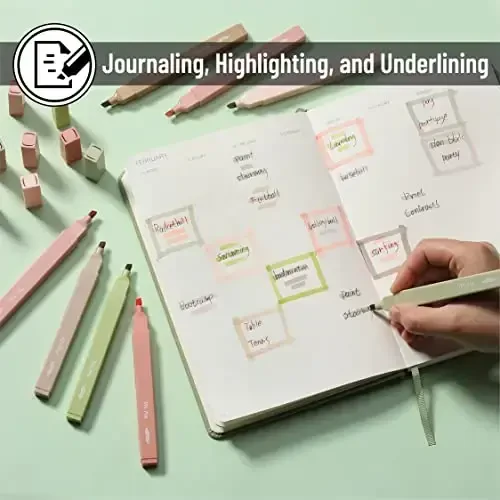 Mr. Pen- Aesthetic Highlighters, 8 pcs, Chisel Tip, Boho Colors, No Bleed Bible Highlighter Pastel, Assorted Colors, Cute - 6