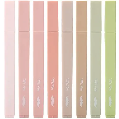 Mr. Pen- Aesthetic Highlighters, 8 pcs, Chisel Tip, Boho Colors, No Bleed Bible Highlighter Pastel, Assorted Colors, Cute - 1