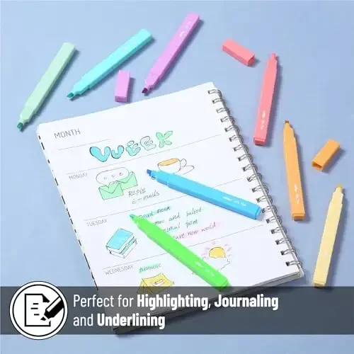 Mr. Pen - Эстетичные хайлайтеры, 8 штук, скошенное жало, летние цвета, милые хайлайтеры разных цветов - 5