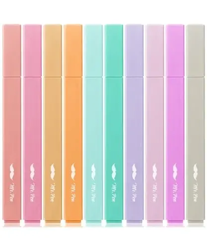 Mr. Pen- Aesthetic Highlighters, 10 Pack, Chisel Tip, Candy Colors, Cute Highlighters Assorted Colors, Cute Highlighters for School Highlighters, Highlighter Set, Pastel Highlighters - MR. PEN