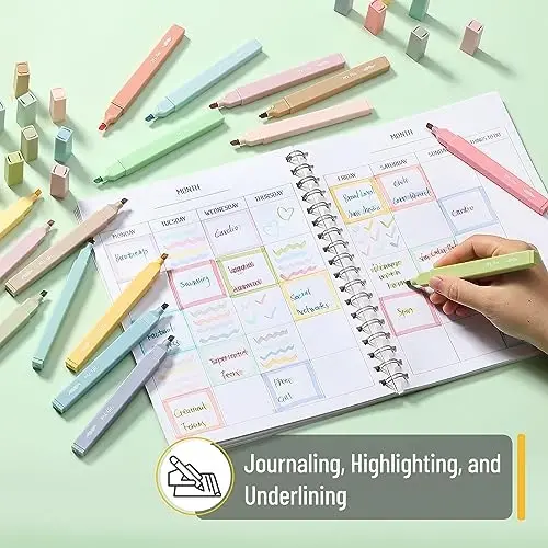 Mr. Pen- Aesthetic Highlighters, 20 pcs, Chisel Tip, Pastel Colors, No Bleed Bible Highlighter Pastel, Assorted Colors - 6