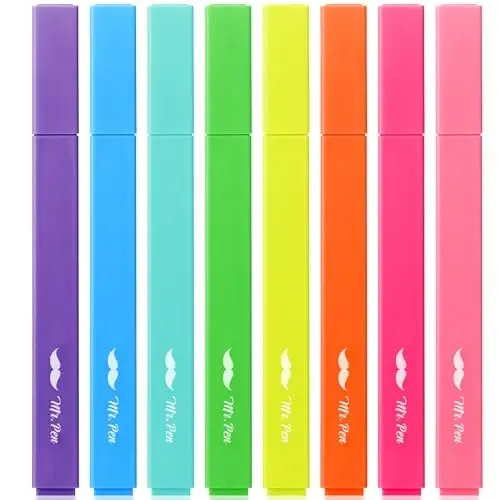 Mr. Pen- Aesthetic Highlighters, 8 pcs, Chisel Tip, Vibrant Colors, Cute Highlighters Assorted Colors, Back to School Supplies - 1