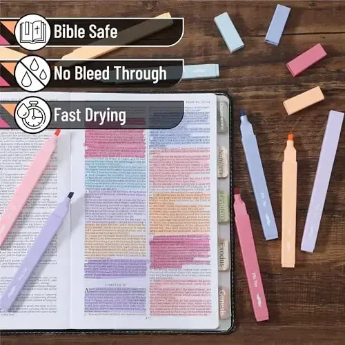 Mr. Pen- Aesthetic Highlighters, 8 pcs, Chisel Tip, Assorted Colors, No Bleed Bible Highlighter Pastel - 4