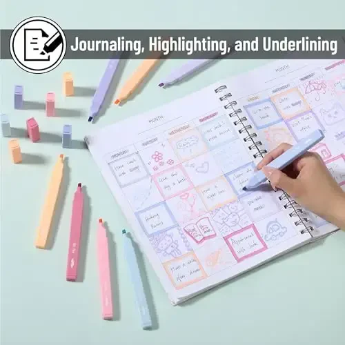 Mr. Pen- Aesthetic Highlighters, 8 pcs, Chisel Tip, Assorted Colors, No Bleed Bible Highlighter Pastel - 5