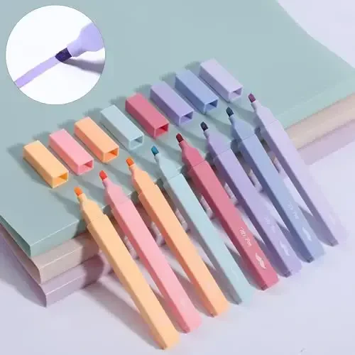 Mr. Pen- Aesthetic Highlighters, 8 pcs, Chisel Tip, Assorted Colors, No Bleed Bible Highlighter Pastel - 6