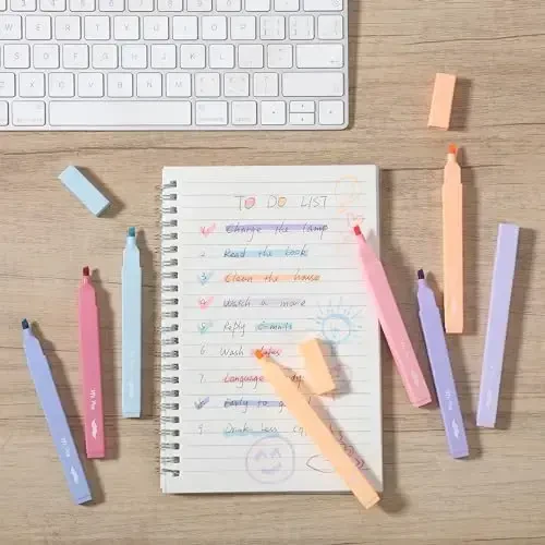 Mr. Pen- Aesthetic Highlighters, 8 pcs, Chisel Tip, Assorted Colors, No Bleed Bible Highlighter Pastel - 7