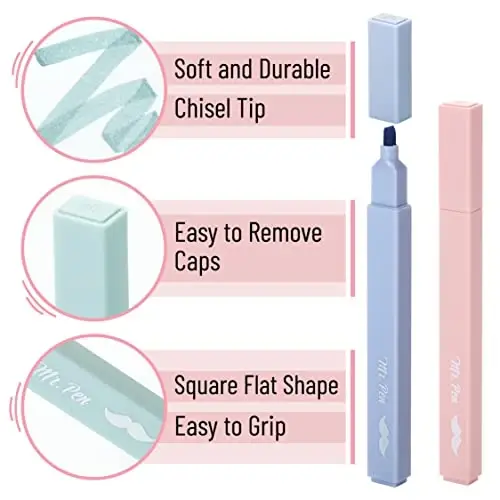Mr. Pen Aesthetic Highlighters - 8 pcs Chisel Tip Morandi Colors No Bleed Bible Pastel Highlighter Set - 3