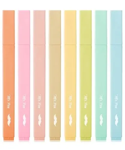 Mr. Pen- Aesthetic Highlighters, 8 Pcs, Chisel Tip, Pastel Colors, Cute Assorted Colors, Bible Highlighters and Pens No Bleed for Bible Pages - 1