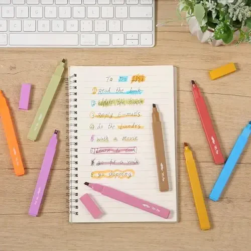 Mr. Pen Aesthetic Highlighters - 8 pcs, Chisel Tip, Warm Colors, Cute Assorted Bible Highlighters - No Bleed - 6