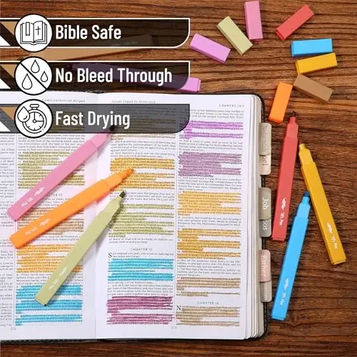 Mr. Pen Aesthetic Highlighters - 8 pcs, Chisel Tip, Warm Colors, Cute Assorted Bible Highlighters - No Bleed - 4