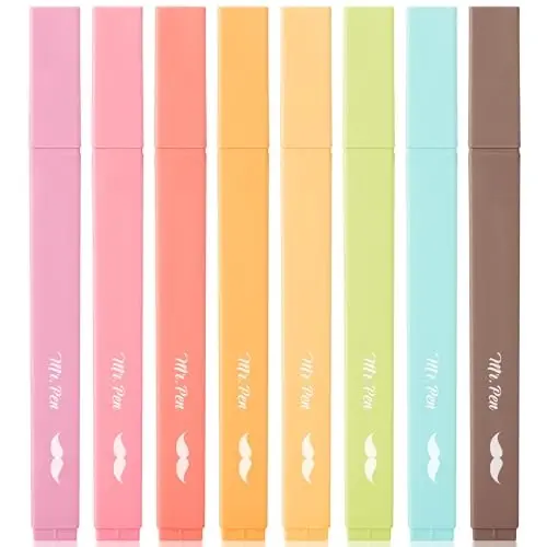 Mr. Pen- Aesthetic Highlighters, 8 pcs, Chisel Tip, Autumn Colors, Cute Highlighters Assorted Colors - 1