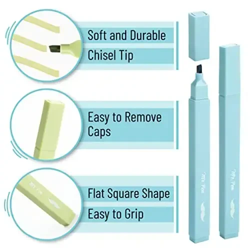 Mr. Pen- Aesthetic Highlighters, 8 pcs, Chisel Tip, Vintage Colors, No Bleed Bible Highlighter Pastel, Highlighters Assorted Colors, Pastel Highlighter Set, Cute Highlighter - 3