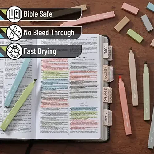 Mr. Pen- Aesthetic Highlighters, 8 pcs, Chisel Tip, Vintage Colors, No Bleed Bible Highlighter Pastel, Highlighters Assorted Colors, Pastel Highlighter Set, Cute Highlighter - 4
