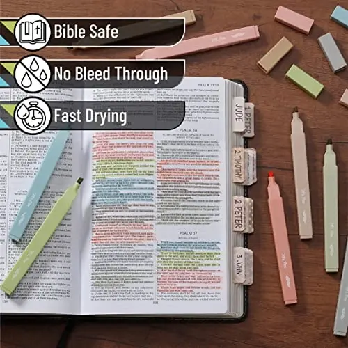 Mr. Pen- Aesthetic Highlighters, 8 pcs, Chisel Tip, Vintage Colors, No Bleed Bible Highlighter Pastel, Highlighters Assorted Colors, Pastel Highlighter Set, Cute Highlighter - 4