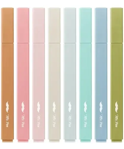 Mr. Pen- Aesthetic Highlighters, 8 Pack, Chisel Tip, Natural Earth, Cute Highlighters Assorted Colors - MR. PEN