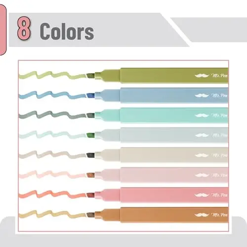 Mr. Pen- Aesthetic Highlighters, 8 Pack, Chisel Tip, Natural Earth, Cute Highlighters Assorted Colors - MR. PEN (1)