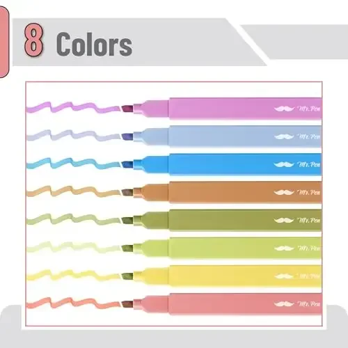 Mr. Pen - Aesthetic Highlighters, 8 Pack, Chisel Tip, Autumn Colors, Cute Highlighters Assorted Colors - MR. PEN (1)