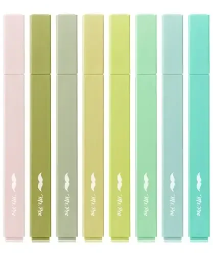 Mr. Pen- Aesthetic Highlighters, 8 Pack, Chisel Tip, Shades of Green, Cute Highlighters Assorted Colors, Back to School Supplies 