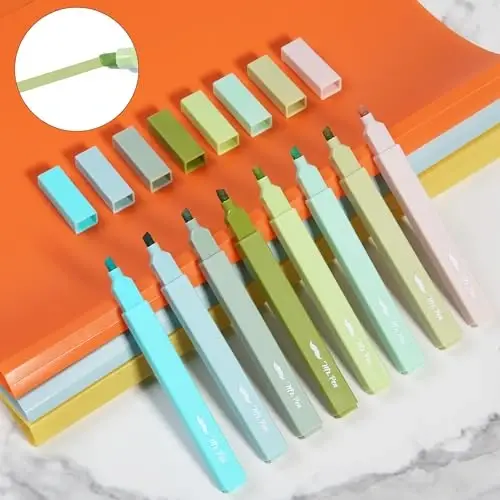 Mr. Pen- Aesthetic Highlighters, 8 Pack, Chisel Tip, Shades of Green, Cute Highlighters Assorted Colors, Back to School Supplies - 7