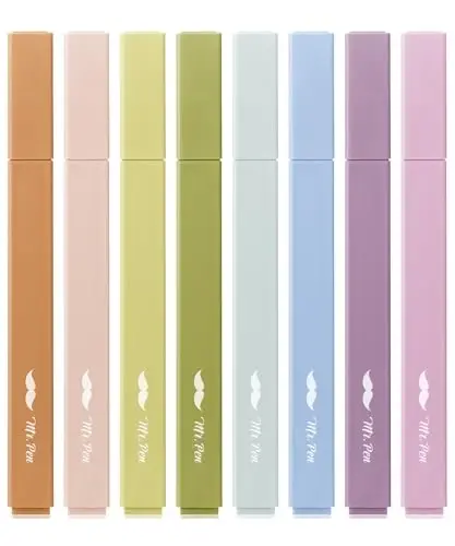 Mr. Pen - Aesthetic Highlighters, 8 Pack, Chisel Tip, Verdant Earth, Cute Highlighters Assorted Colors 