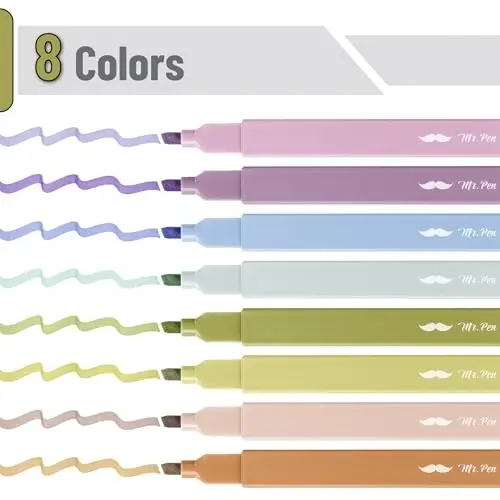 Mr. Pen - Aesthetic Highlighters, 8 Pack, Chisel Tip, Verdant Earth, Cute Highlighters Assorted Colors - 2