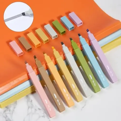Mr. Pen- Estetik Highlighters, 8 Pack, Chisel Tip, Moss Garden, Yoqimli Highlighterlar Assortiment Ranglar, Maktabga qaytish uchun materiallar - 6