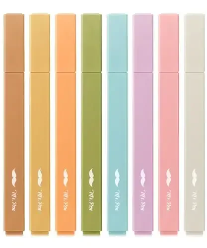 Mr. Pen- Estetik Highlighters, 8 Pack, Chisel Tip, Moss Garden, Yoqimli Highlighterlar Assortiment Ranglar, Maktabga qaytish uchun materiallar - MR. PEN