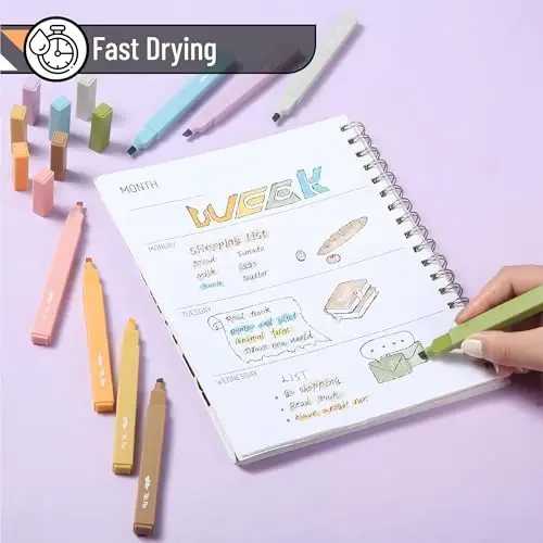 Mr. Pen- Estetik Highlighters, 8 Pack, Chisel Tip, Moss Garden, Yoqimli Highlighterlar Assortiment Ranglar, Maktabga qaytish uchun materiallar - 3