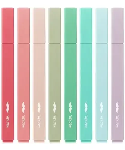 Mr. Pen- Aesthetic Highlighters, 8 Pack, Chisel Tip, New Vintage, Cute Highlighters Assorted Colors, Back to School Supplies - MR. PEN