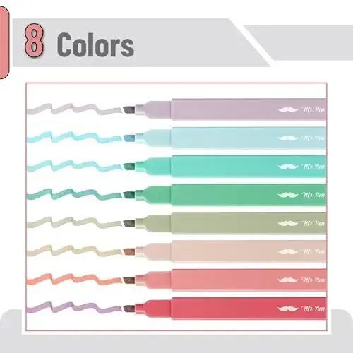 Mr. Pen- Aesthetic Highlighters, 8 Pack, Chisel Tip, New Vintage, Cute Highlighters Assorted Colors, Back to School Supplies - MR. PEN (1)