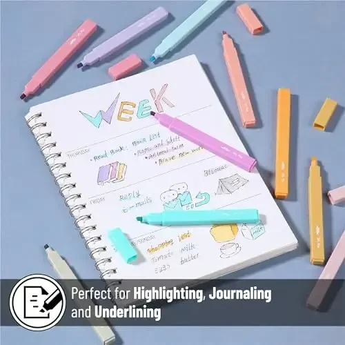 Mr. Pen - Estetik markerlar, 10 dona, kesilgan uchli, konfet ranglari, turli xil rangdagi yoqimli markerlar, maktab markerlari uchun yoqimli markerlar, markerlar to'plami, pastel markerlar - 5