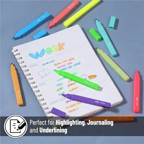 Mr. Pen - Estetik markerlar, 10 dona, kesilgan uchli, yorqin ranglar, turli xil rangdagi yoqimli markerlar - 5