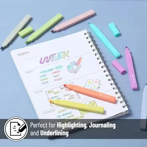 Mr. Pen - Estetik markerlar, 8 dona, kesik uchli, retro ranglar, turli rangdagi yoqimli markerlar, yoqimli markerlar - 5