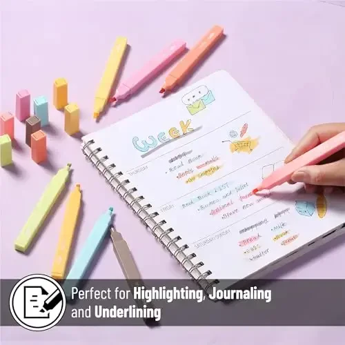 Mr. Pen - Estetik markerlar, 8 dona, kesilgan uchli, kuz ranglari, turli xil rangdagi yoqimli markerlar - 5