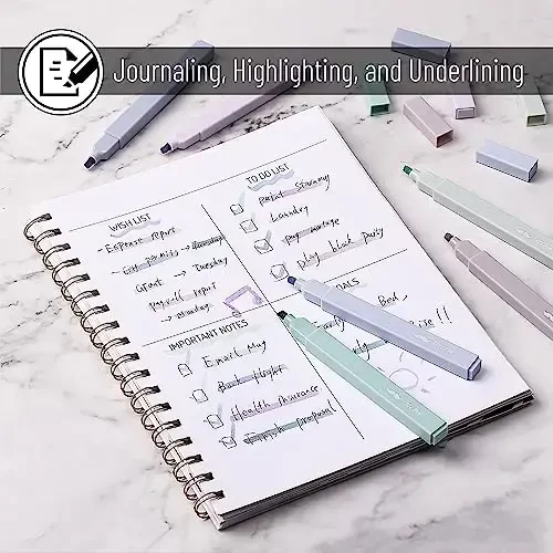 Mr. Pen - Estetik markerlar, 8 dona, kesilgan uchli, pastel ranglar, chiroyli markerlar turli xil ranglar, maktab anjomlari - 6