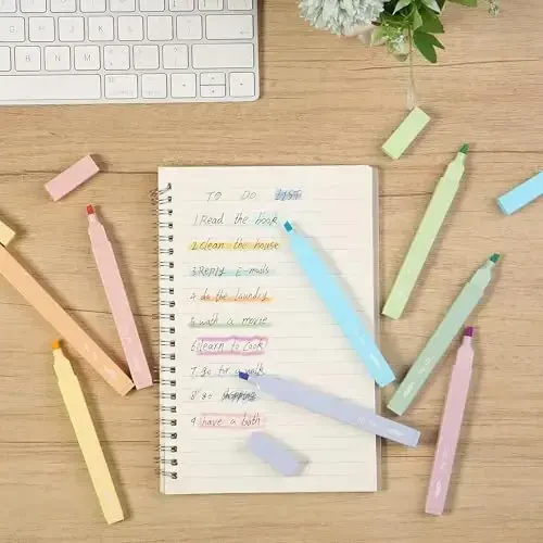 Mr. Pen - Estetik markerlar, 8 dona, kesilgan uchli, pastel ranglar, turli xil rangdagi yoqimli markerlar - 7