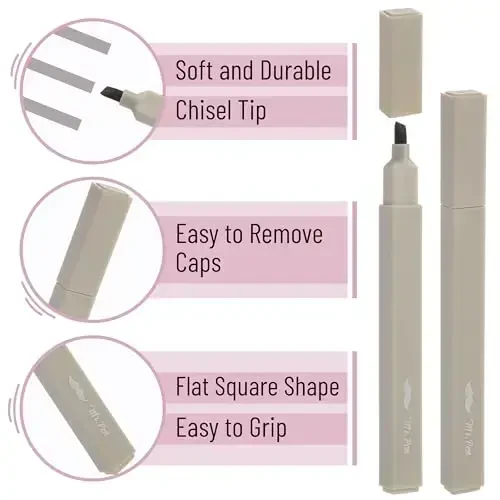 Mr. Pen - Estetik markerlar, 8 dona, keski uchi, neytral ranglar, turli rangdagi yoqimli markerlar - 3